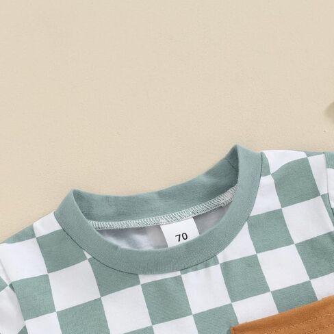 Baby Boy Summer Clothes Short Sleeve Plaid Shirt Infant Toddler Boys Outfits Patchwork Checkerboard Shorts Sets in Saudi Arabia