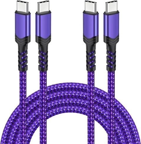 USB C to USB C Cable, [10ft+10ft] Type C to Type C Cable 60W/3A PD Fast Charging Cord Compatible with iPhone 15 Pro Max Pad Air5/4/Mini6, Galaxy S23 Ultra S22,Note 20/10, Pixel -Purple,2Pack in Saudi Arabia