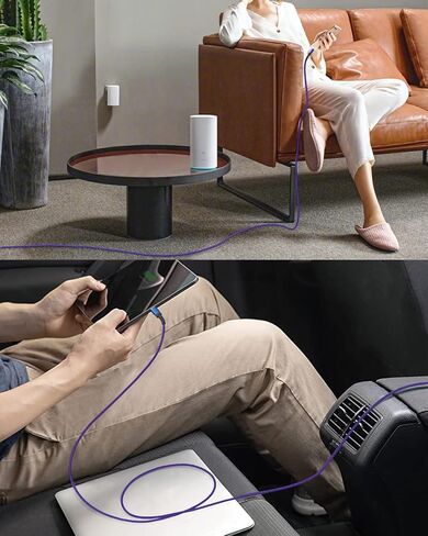 USB C to USB C Cable, [10ft+10ft] Type C to Type C Cable 60W/3A PD Fast Charging Cord Compatible with iPhone 15 Pro Max Pad Air5/4/Mini6, Galaxy S23 Ultra S22,Note 20/10, Pixel -Purple,2Pack in Saudi Arabia
