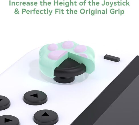 GeekShare Thumb Grip Caps for Switch 4PCS Cute Cat Paw Shape Silicone Joystick Caps Soft Thumbstick Cover Compatible with Nintendo Switch/OLED/Switch Lite - Pink & Yellow (Pink&Yellow) in Saudi Arabia