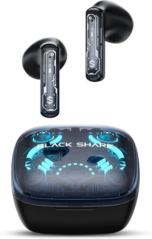 Black Shark Bluetooth Earbuds Wireless with 45ms Ultra-Low Latency, Gaming 5.2, Dual Modes, 10mm Driver, 35H Play Time, IPX4 Waterproof, Built-in Mic - Lucifer T1 in Saudi Arabia
