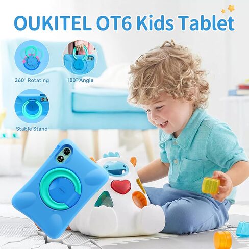 تابلت OUKITEL OT6 للأطفال - تابلت Android 13 مقاس 10 بوصة للأطفال مع حافظة EVA مقاومة للصدمات، 16 جيجابايت + 64 جيجابايت 8000 مللي أمبير في الساعة للأطفال الصغار مع قلم، WiFi6، Google Kids Space، Widevine L1، التحكم الأبوي، BT5.0، معرف الوجه in Kuwait