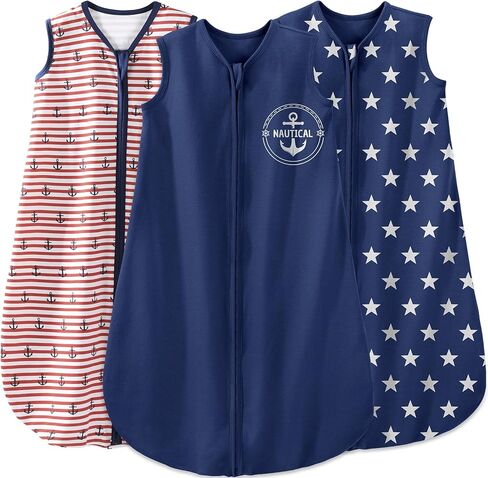 كيس نوم Yoofoss Baby Christams للأطفال من عمر 0 ​​إلى 6 أشهر، بطانية TOG 0.5 قابلة للارتداء للطفل مع سحاب ثنائي الاتجاه، كيس نوم لحديثي الولادة مصنوع من القطن بنسبة 100% in Kuwait