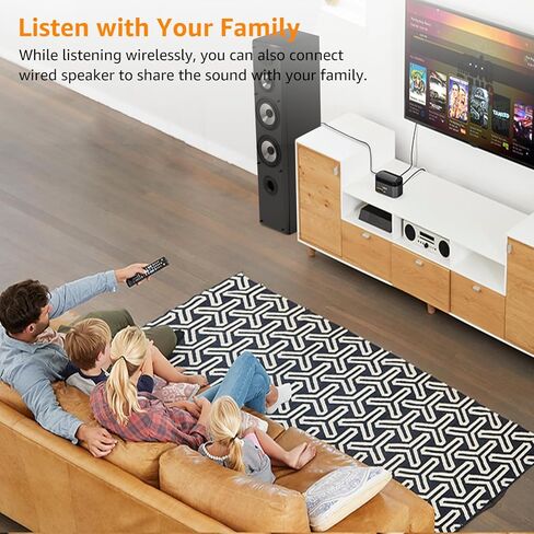 1Mii True Wireless Earbuds for TV Listening, TV Headphones Wireless for Seniors with Transmitter Charging Base, 2.4G Low Latency, Plug and Play, for Optical, AUX, RCA Ported Television in Kuwait