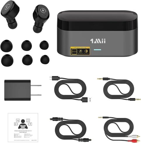 1Mii True Wireless Earbuds for TV Listening, TV Headphones Wireless for Seniors with Transmitter Charging Base, 2.4G Low Latency, Plug and Play, for Optical, AUX, RCA Ported Television in Kuwait