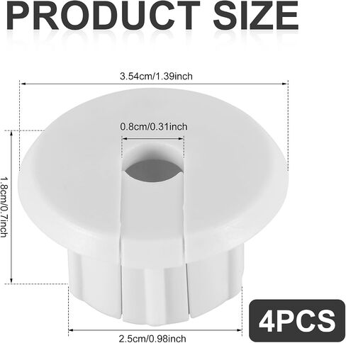 4pcs Cable Routing Kit for Starlink Dishy Ethernet Cable, Plastic Cable Wall Grommet for Cable Adapter Feed-Through Cable Bushings for 1 Inch Wall Cord Hole and Furniture Wire Hole (Black) in Saudi Arabia