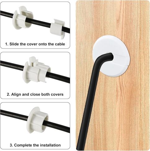4pcs Cable Routing Kit for Starlink Dishy Ethernet Cable, Plastic Cable Wall Grommet for Cable Adapter Feed-Through Cable Bushings for 1 Inch Wall Cord Hole and Furniture Wire Hole (Black) in Saudi Arabia