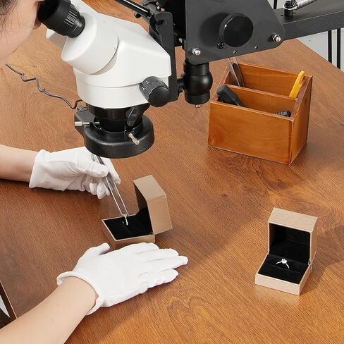 VEVOR Multi-Directional Microscope with Spring Bracket, 7X-45X Magnification Jewelry Microscope, Micro Jewelry Inlaid Stand with Integrated USB Ring LED Light, Jewelers Microscope for Jewelry Inlay in Kuwait