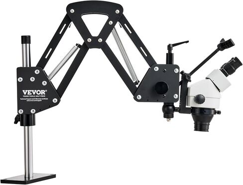 VEVOR Multi-Directional Microscope with Spring Bracket, 7X-45X Magnification Jewelry Microscope, Micro Jewelry Inlaid Stand with Integrated USB Ring LED Light, Jewelers Microscope for Jewelry Inlay in Kuwait