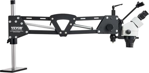 VEVOR Multi-Directional Microscope with Spring Bracket, 7X-45X Magnification Jewelry Microscope, Micro Jewelry Inlaid Stand with Integrated USB Ring LED Light, Jewelers Microscope for Jewelry Inlay in Kuwait