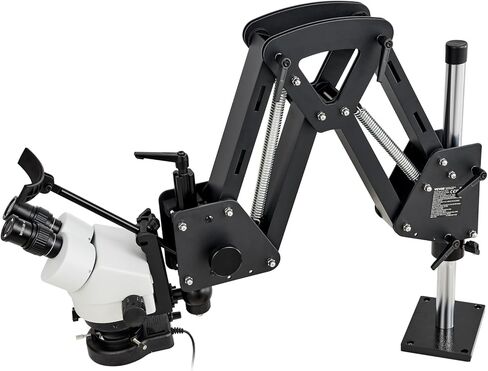 VEVOR Multi-Directional Microscope with Spring Bracket, 7X-45X Magnification Jewelry Microscope, Micro Jewelry Inlaid Stand with Integrated USB Ring LED Light, Jewelers Microscope for Jewelry Inlay in Kuwait