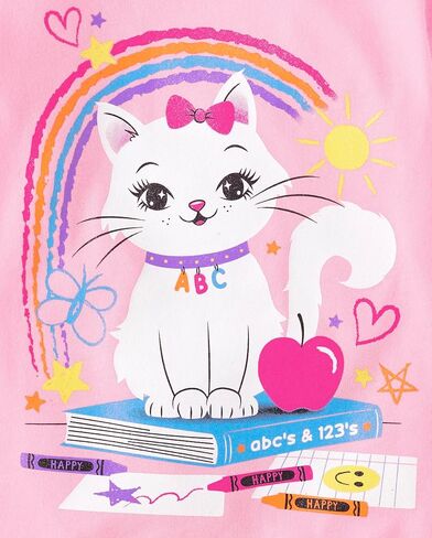 The Children's Place Baby Girls' and Toddler School Days Short Sleeve Graphic T-shirts,multipacks in Saudi Arabia