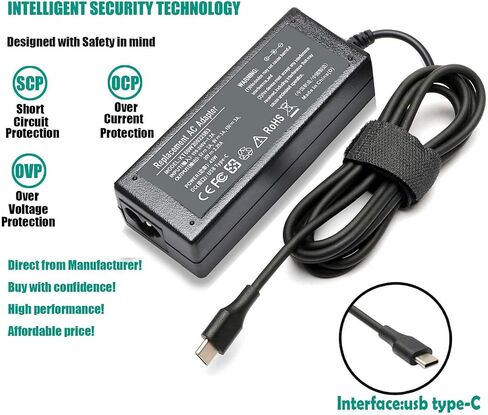 45W Type C USB C Docking Station AC Charger for Lenovo Chromebook C330 300e 100e 500e S330 ThinkPad E14 E15 L13 L14 L15 14S T14 T14S T15 Carbon T480 T580s P52S P53S Yoga C940 C740 730 910 920 13 in Saudi Arabia
