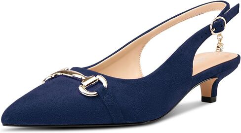 HDEUOLM Womens Low Kitten Heel Pointed Toe Pumps Slingback Buckle Wedding Dress 1.4 Inches Heels in Saudi Arabia