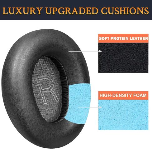استبدال وسائد الأذن من SOULWIT لسماعات الرأس اللاسلكية Skullcandy Crusher ANC2 (لا تناسب Crusher ANC) فوق الأذن بخاصية إلغاء الضوضاء، وسائد الأذن مع جلد بروتين أكثر نعومة - أسود in Saudi Arabia