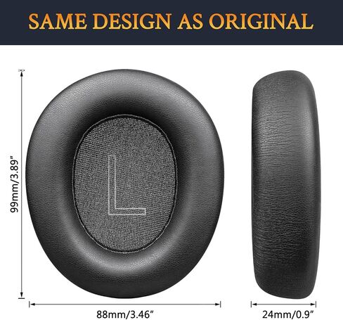 استبدال وسائد الأذن من SOULWIT لسماعات الرأس اللاسلكية Skullcandy Crusher ANC2 (لا تناسب Crusher ANC) فوق الأذن بخاصية إلغاء الضوضاء، وسائد الأذن مع جلد بروتين أكثر نعومة - أسود in Saudi Arabia