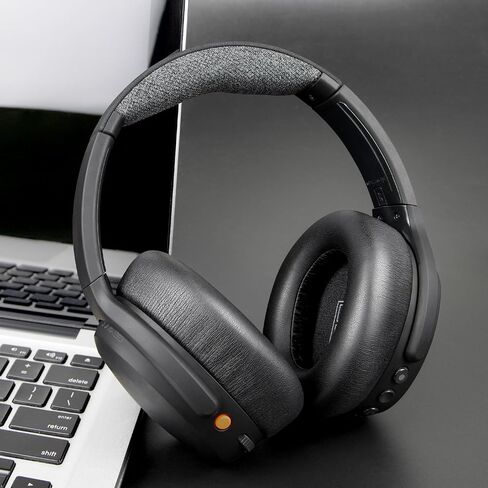 استبدال وسائد الأذن من SOULWIT لسماعات الرأس اللاسلكية Skullcandy Crusher ANC2 (لا تناسب Crusher ANC) فوق الأذن بخاصية إلغاء الضوضاء، وسائد الأذن مع جلد بروتين أكثر نعومة - أسود in Saudi Arabia