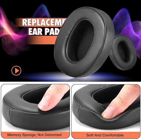 Facmogu Replacement Ear Pads, Headphones Ear Cushions Covers for Skullcandy Hesh 3/Skullcandy Crusher Wireless/Evo/Hesh ANC/EVO/Crusher ANC, Noise Isolation Soft Memory Foam Ear Pad Cushions - Black in Saudi Arabia