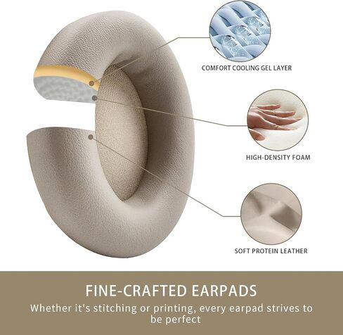 Replacement Ear Pads for Beats Studio Pro, Ear Cushions Compatible with Beats Studio Pro 2023 Noise Cancelling Headphone, Protein Leather & Memory Foam (Sandstone) in Saudi Arabia