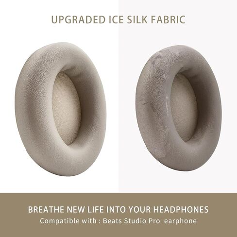 Replacement Ear Pads for Beats Studio Pro, Ear Cushions Compatible with Beats Studio Pro 2023 Noise Cancelling Headphone, Protein Leather & Memory Foam (Sandstone) in Saudi Arabia