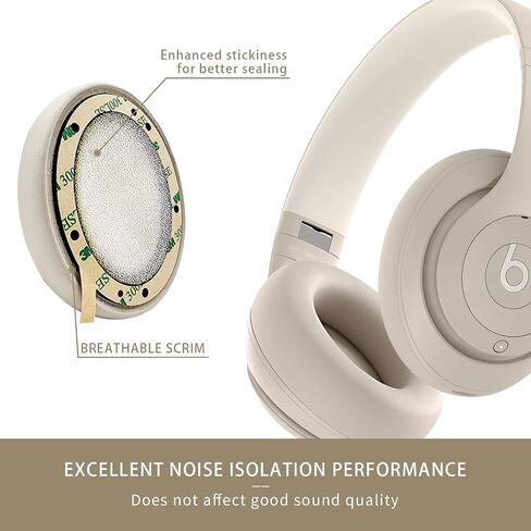Replacement Ear Pads for Beats Studio Pro, Ear Cushions Compatible with Beats Studio Pro 2023 Noise Cancelling Headphone, Protein Leather & Memory Foam (Sandstone) in Saudi Arabia
