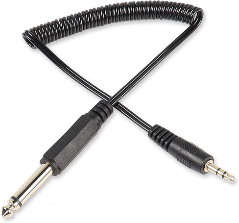 PNGKNYOCN 3.5mm TRS to 1/4 inch TS Cable，6.35mm (1/4 inch) Mono to 3.5mm (1/8 inch) TRS Stereo Interconnect Audio Coiled Cable for Headphone,Amp etc. in Saudi Arabia