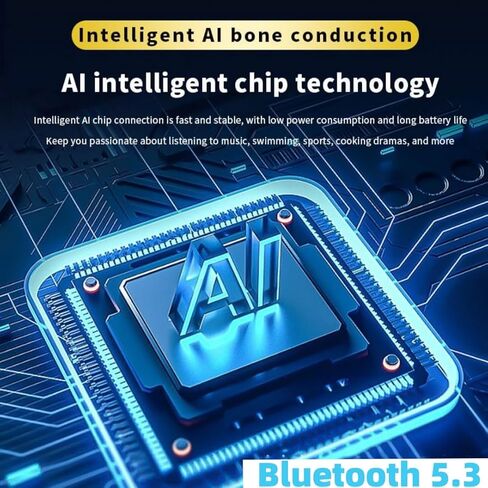 Bluetooth Swim Bone Conduction Headphones: Build-in 32GB for MP3 Mode, IPX8 Waterproof Open Ear Wireless Headphones, Hi-Fi Stereo Audio 8H Sport Earphones (Black) in Kuwait