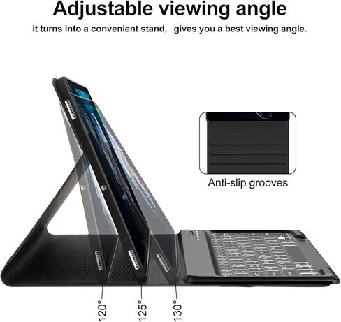 حافظة لوحة مفاتيح Samsung Galaxy Tab S9 Plus 2023 12.4 بوصة، حافظة ذكية قابلة للطي مع حامل قلم S / 7 ألوان بإضاءة خلفية/لوحة مفاتيح لاسلكية قابلة للفصل لجهاز Galaxy Tab S7 FE 2021/S8 Plus 2022/S7 Plus 2020 12.4 بوصة in Kuwait