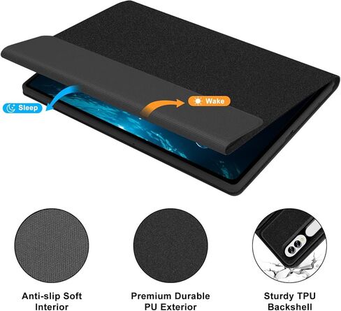 حافظة لوحة مفاتيح Samsung Galaxy Tab S9 Plus 2023 12.4 بوصة، حافظة ذكية قابلة للطي مع حامل قلم S / 7 ألوان بإضاءة خلفية/لوحة مفاتيح لاسلكية قابلة للفصل لجهاز Galaxy Tab S7 FE 2021/S8 Plus 2022/S7 Plus 2020 12.4 بوصة in Kuwait