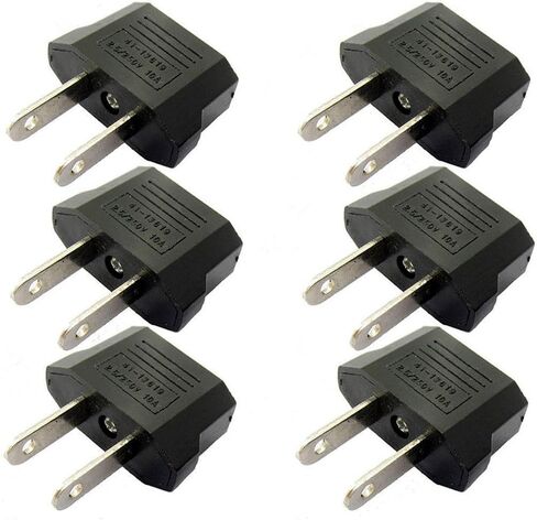 E-U4113619AK European to USA American Outlet Plug Adapter (Black, 2-Pack) in Saudi Arabia