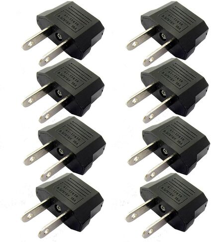 E-U4113619AK European to USA American Outlet Plug Adapter (Black, 2-Pack) in Saudi Arabia