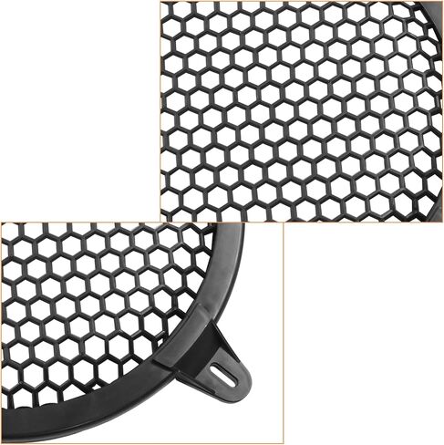 2Pcs Black Plastic Subwoofer Grill, 8 Inch | Audio Speaker Mesh Cover Protector, Mounting Screws Included, For DIY Home Audio or Car Speaker in Saudi Arabia