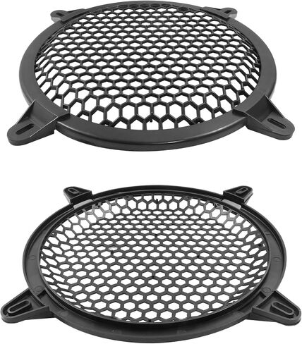 2Pcs Black Plastic Subwoofer Grill, 8 Inch | Audio Speaker Mesh Cover Protector, Mounting Screws Included, For DIY Home Audio or Car Speaker in Saudi Arabia