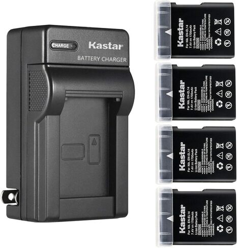 Kastar EN-EL14 AC Wall Battery Charger Replacement for Nikon EN-EL14a, EN-EL14b, EN-EL14 Battery, Nikon MH-24a, MH-24 Charger, Nikon D3500 DSLR Camera, D5100 DSLR Camera, D5200 DSLR Camera in Saudi Arabia