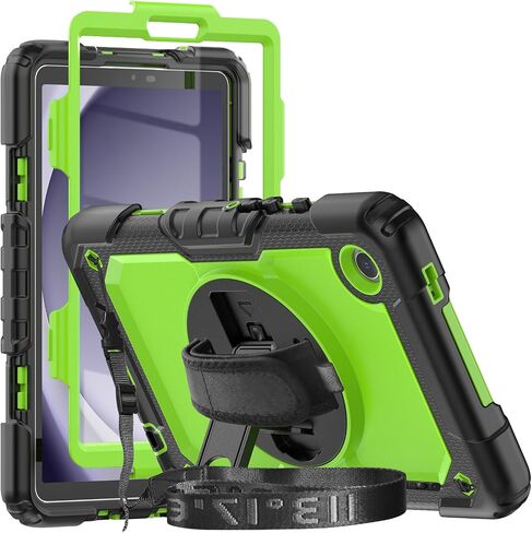 Herize Case Compatible with Galaxy Tab A9 8.7 Inch | SM-X110/X115/X117 Cover with Screen Protector Pencil Holder | Heavy Duty Rugged Rubber Protective Case W/Stand Shoulder Strap for Samsung Tab A9 in Saudi Arabia