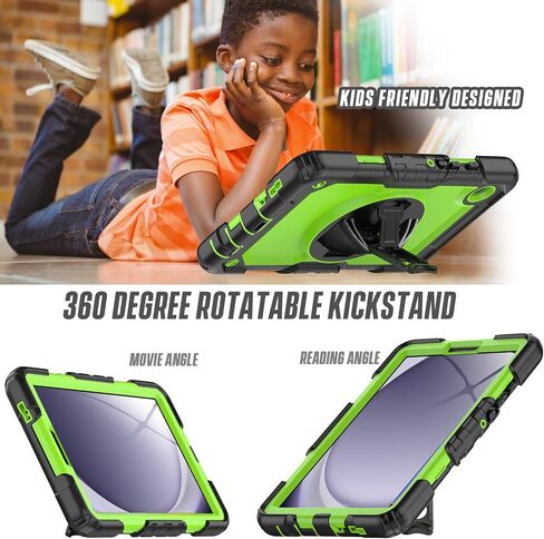 Herize Case Compatible with Galaxy Tab A9 8.7 Inch | SM-X110/X115/X117 Cover with Screen Protector Pencil Holder | Heavy Duty Rugged Rubber Protective Case W/Stand Shoulder Strap for Samsung Tab A9 in Saudi Arabia