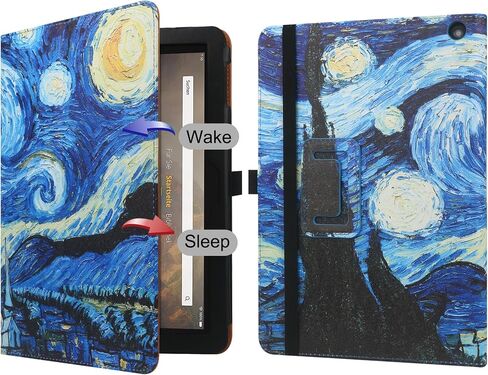 Folio Case for All-New Amazon Fire HD 10 and 10 Plus Tablet (13th/11th Generation, 2023/2021 Release) 10.1" - Slim Fit Standing Cover with Auto Sleep/Wake,Black in Saudi Arabia