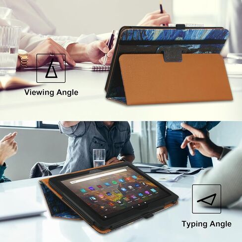 Folio Case for All-New Amazon Fire HD 10 and 10 Plus Tablet (13th/11th Generation, 2023/2021 Release) 10.1" - Slim Fit Standing Cover with Auto Sleep/Wake,Black in Saudi Arabia