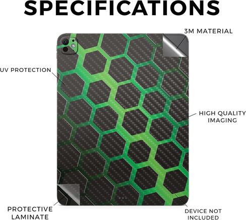 Carbon Fiber Tablet Skin Compatible with Apple iPad Pro 11 (M4) 2024 - Slant Stripes - Premium 3M Vinyl Protective Wrap Decal Cover - Easy to Apply | Crafted in The USA by MightySkins in Saudi Arabia