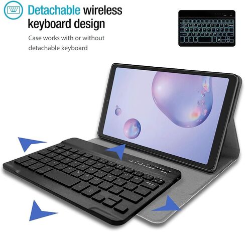 Galaxy Tab A 8.0 2019 Keyboard Case[Backlit,SM-T290,SM-T295], 7 Color Light Detachable Wireless Keyboard with PU Folio Stand Cover for Samsung Tab A 8.0 inch 2019 SM-T290/T295, Pink in Kuwait