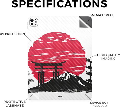 Carbon Fiber Tablet Skin Compatible with Apple iPad Pro 11 (M4) 2024 - Slant Stripes - Premium 3M Vinyl Protective Wrap Decal Cover - Easy to Apply | Crafted in The USA by MightySkins in Saudi Arabia