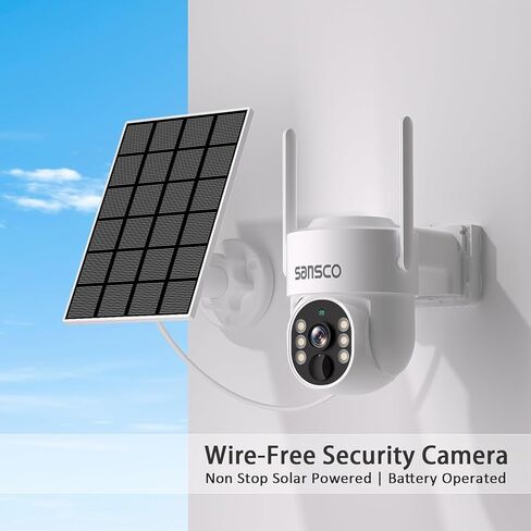 نظام كاميرا أمان SANSCO 2K يعمل بالبطارية الشمسية بدون أسلاك، ومسجل NVR 10 قنوات مع محرك أقراص ثابتة سعة 500 جيجابايت، (4) كاميرا تكبير قابلة للإمالة خارجية بدقة 4 ميجابكسل مع لوحة شمسية، صوت ثنائي الاتجاه، وصول عن بعد in Kuwait