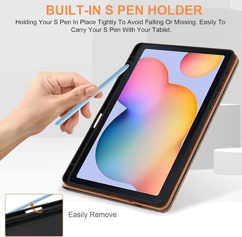 Case for Samsung Galaxy Tab S6 Lite 10.4 Inch 2022/2020 SM-P610/P613/P615/P619 Soft TPU Back Cover for Samsung Tab S6 Lite Case with Pen Holder,Black in Saudi Arabia