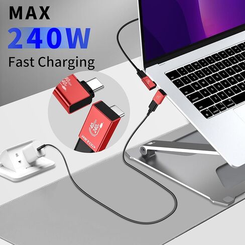 RIITOP USB C Right Angle Adapter [2-Pack], 90 Degree USB C Extender 240W 40Gbps USB4 Type C Connector Compatible for iPhone 15 Plus Pro Max, Steam Deck, Switch, ROG Ally in Saudi Arabia