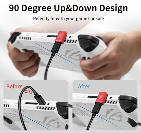 RIITOP USB C Right Angle Adapter [2-Pack], 90 Degree USB C Extender 240W 40Gbps USB4 Type C Connector Compatible for iPhone 15 Plus Pro Max, Steam Deck, Switch, ROG Ally in Saudi Arabia