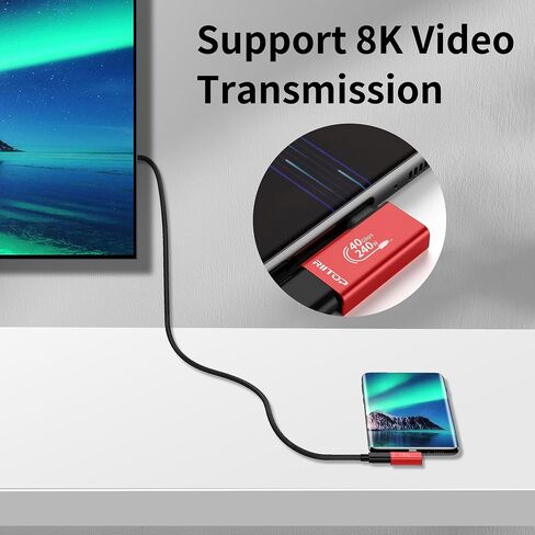 RIITOP USB C Right Angle Adapter [2-Pack], 90 Degree USB C Extender 240W 40Gbps USB4 Type C Connector Compatible for iPhone 15 Plus Pro Max, Steam Deck, Switch, ROG Ally in Saudi Arabia