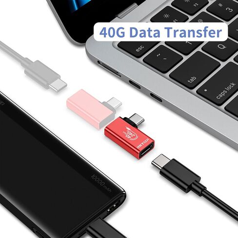 RIITOP USB C Right Angle Adapter [2-Pack], 90 Degree USB C Extender 240W 40Gbps USB4 Type C Connector Compatible for iPhone 15 Plus Pro Max, Steam Deck, Switch, ROG Ally in Saudi Arabia