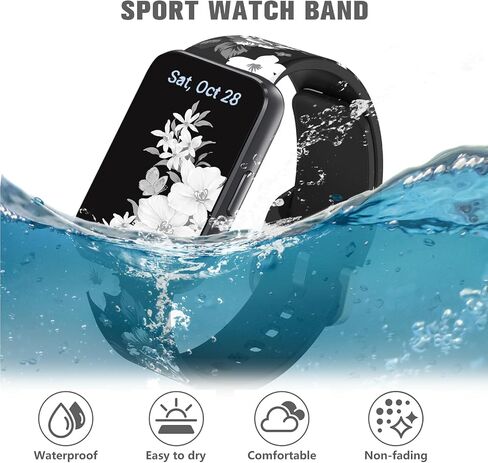 Printed Silicone Bands Compatible for Samsung Galaxy Fit 3, Pattern Replacement Sport Strap for Samsung Galaxy Fit 3 SM-R390 Women Men in Saudi Arabia