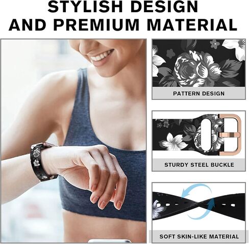 Printed Silicone Bands Compatible for Samsung Galaxy Fit 3, Pattern Replacement Sport Strap for Samsung Galaxy Fit 3 SM-R390 Women Men in Saudi Arabia