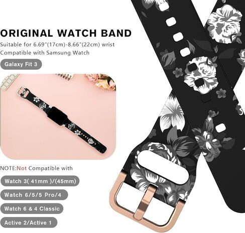 Printed Silicone Bands Compatible for Samsung Galaxy Fit 3, Pattern Replacement Sport Strap for Samsung Galaxy Fit 3 SM-R390 Women Men in Saudi Arabia